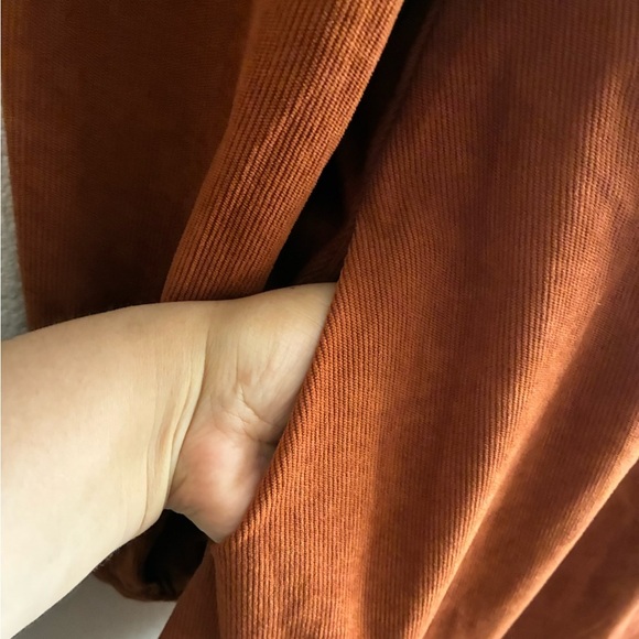 Francesca’s Paulette Corduroy Long Sleeve Rust Orange Mini Dress S - Picture 8 of 16